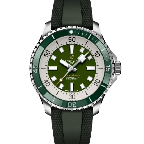 Breitling Superocean Automatic 44 Green Rubber Strap