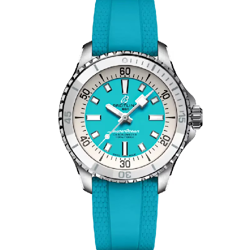 Breitling Superocean Automatic 36 Turquoise Rubber Strap