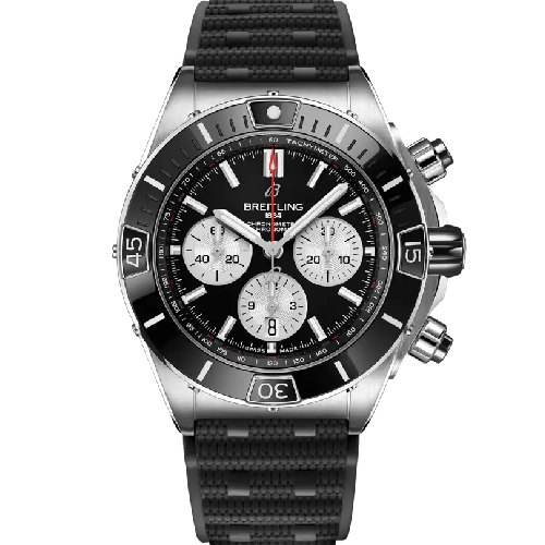 Breitling Super Chronomat B01 44 Black Rubber Strap