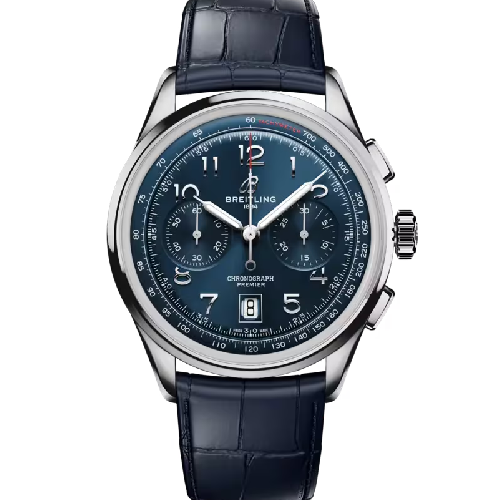Breitling Premier B01 Chronograph 42 Blue Leather Strap
