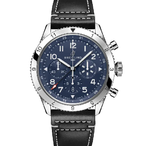 Breitling Classic AVI Super AVI B04 Chronograph GMT 46 Tribute to Vought F4U Corsair Black Leather Strap