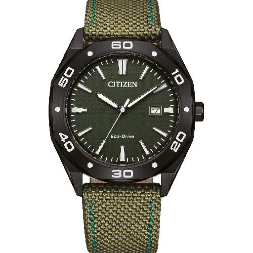 CITIZEN Eco Drive Green Nylon Strap