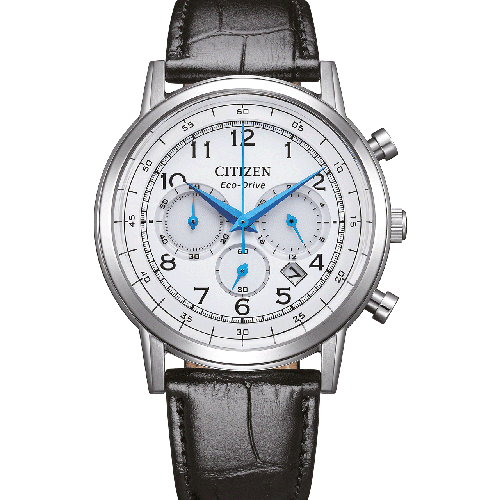 CITIZEN Eco-Drive Chronograph Black Leather Strap