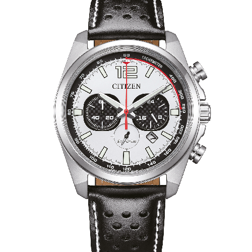 CITIZEN Eco-Drive Chronograph Black Leather Strap