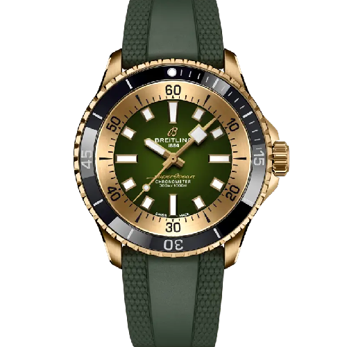 Breitling Superocean Automatic 42 Green Rubber Strap