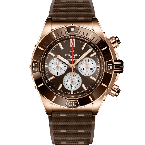 Breitling Super Chronomat B01 44 Brown Rubber Strap