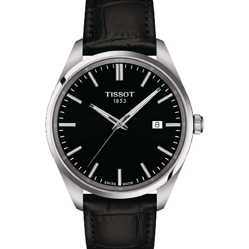 TISSOT T-Classic PR 100 Black Leather Strap