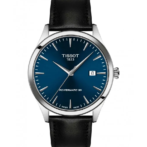 TISSOT Classic Dream Powermatic 80 Black Leather Strap