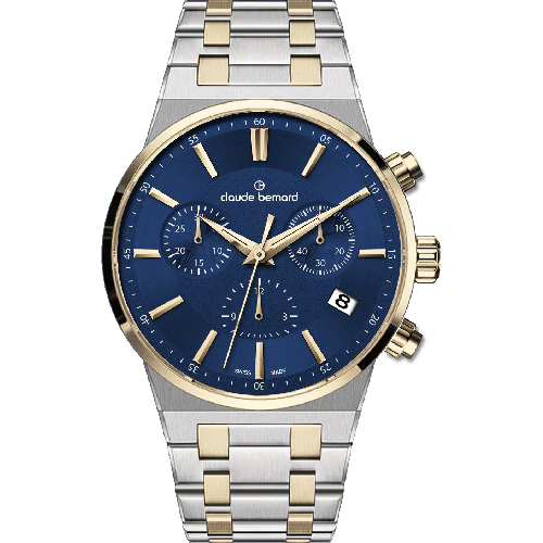 Claude Bernard Neo 1973 Chronograph Two Tone Stainless Steel Bracelet