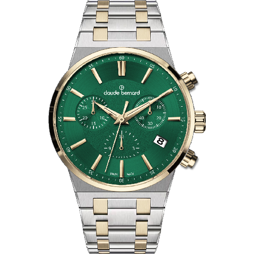 Claude Bernard Neo 1973 Chronograph Two Tone Stainless Steel Bracelet