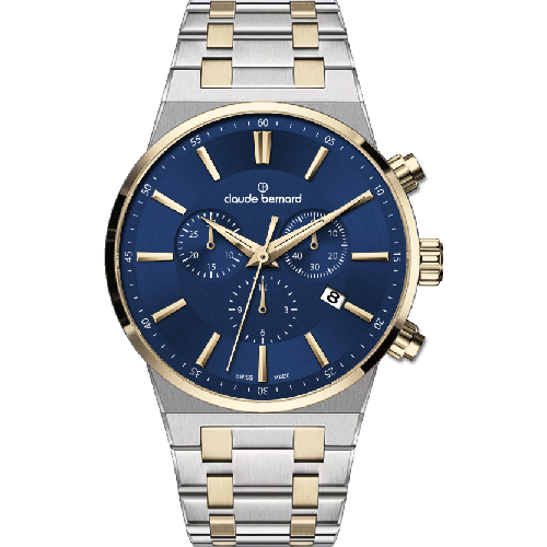 Claude Bernard Neo 1973 Chronograph Two Tone Stainless Steel Bracelet