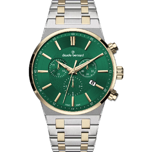 Claude Bernard Neo 1973 Chronograph Two Tone Stainless Steel Bracelet