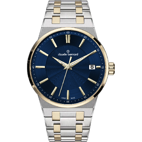 Claude Bernard Neo 1973 Date 30 Two Tone Stainless Steel Bracelet
