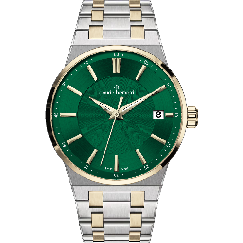 Claude Bernard Neo 1973 Date 30 Two Tone Stainless Steel Bracelet