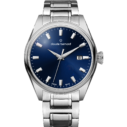 Claude Bernard Proud Heritage Date Stainless Steel Bracelet