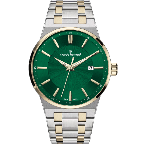 Claude Bernard Neo 1973 Date 41 Two Tone Stainless Steel Bracelet