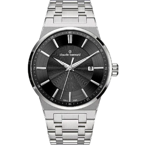 Claude Bernard Neo 1973 Date 41 Silver Stainless Steel Bracelet