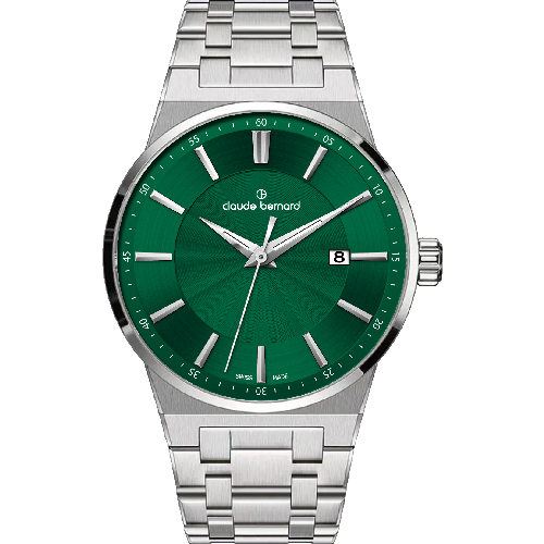 Claude Bernard Neo 1973 Date 41 Silver Stainless Steel Bracelet