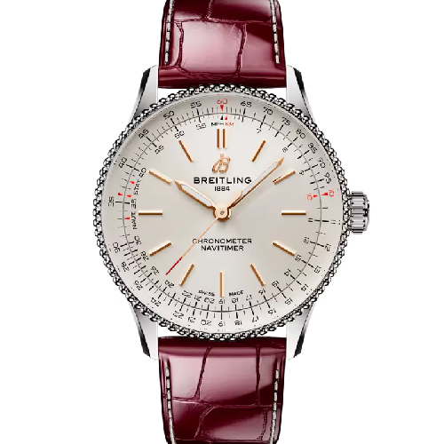 Breitling Navitimer Automatic 36 Red Leather Strap