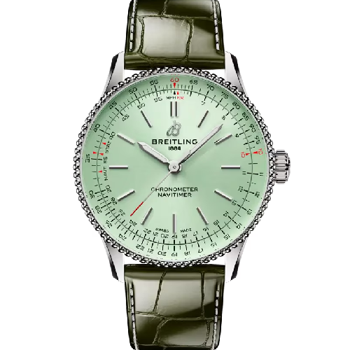 Breitling Navitimer Automatic 36 Green Leather Strap