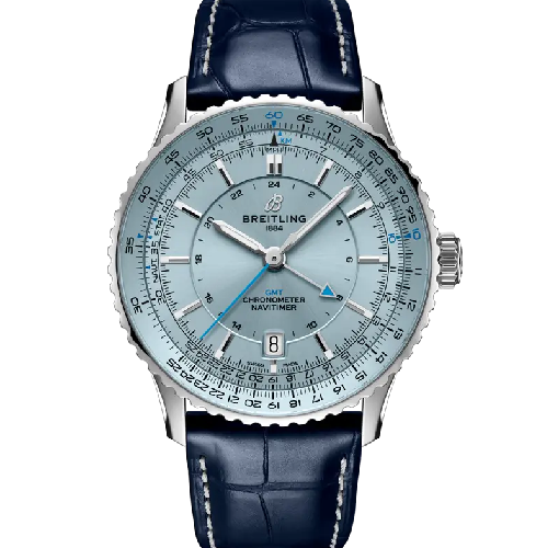 Breitling Navitimer Automatic GMT 41 Blue Leather Strap