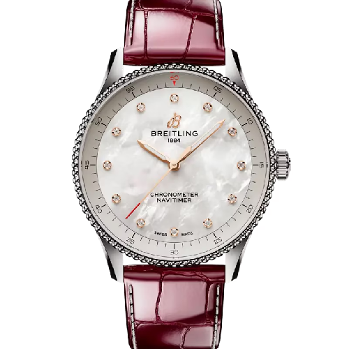 Breitling Navitimer 32 Red Leather Strap