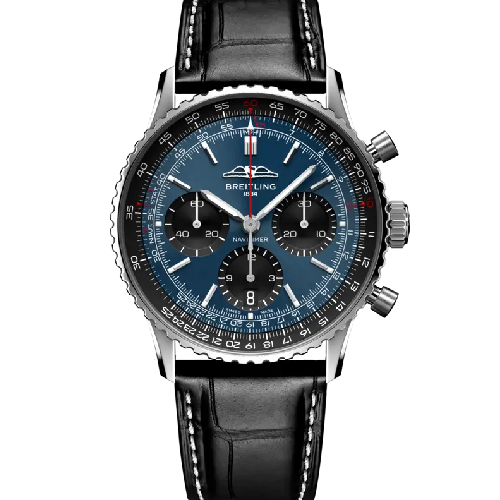 Breitling Navitimer B01 Chronograph 41 Black Leather Strap