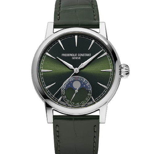 FREDERIQUE CONSTANT Classic Moonphase Date Green Leather Strap