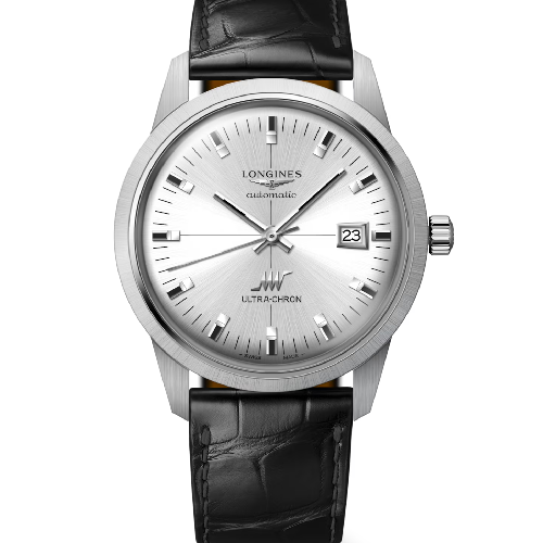 LONGINES Ultra-Chron Classic Automatic Black Leather Strap 40 mm