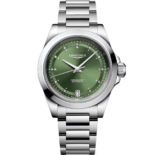Longines Conquest Automatic Silver Stainless Steel Bracelet 34 mm