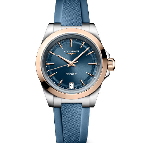 Longines Conquest Automatic Blue Rubber Strap 34 mm