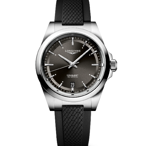 LONGINES Conquest Automatic Black Rubber Strap 38 mm