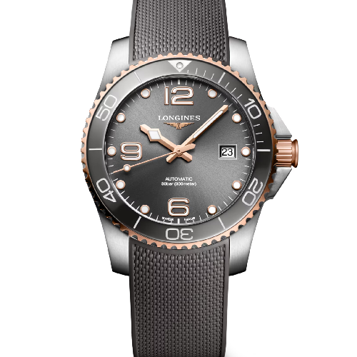 LONGINES HydroConquest Automatic Grey Rubber Strap 41 mm