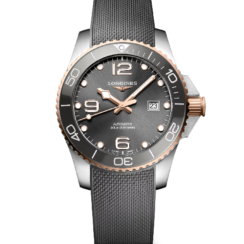 LONGINES HydroConquest Automatic Grey Rubber Strap 43 mm