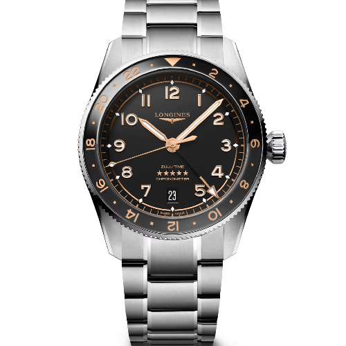 LONGINES Spirit Zulu Time Stainless Steel Bracelet 39 mm