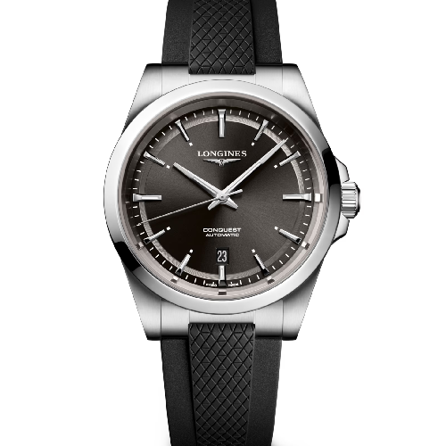 LONGINES Conquest Automatic Black Rubber Strap 41 mm