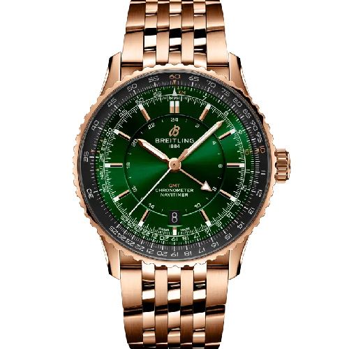 Breitling Navitimer Automatic GMT 41 18k Red Gold Bracelet