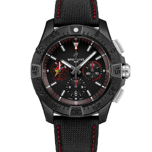 Breitling Avenger B01 Chronograph 44 Night Mission Dust Devils Black Leather Strap