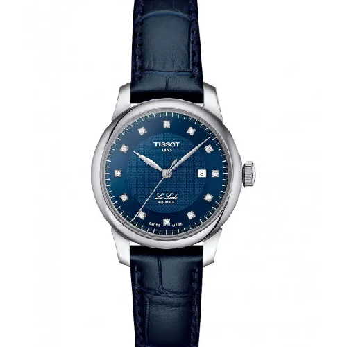 TISSOT Classic Traditional Le Locle Diamonds Automatic Blue Leather Strap