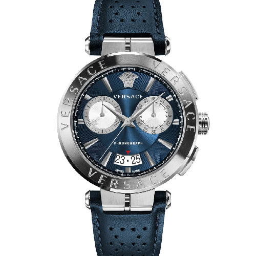 Versace Aion Chronograph Brown Leather Strap
