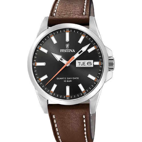Festina Classics Day/Date Brown Leather Strap