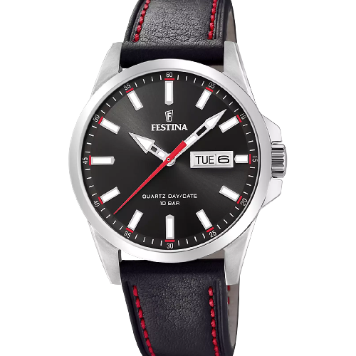 Festina Classics Day/Date Black Leather Strap