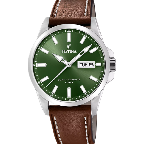 Festina Classics Day/Date Brown Leather Strap