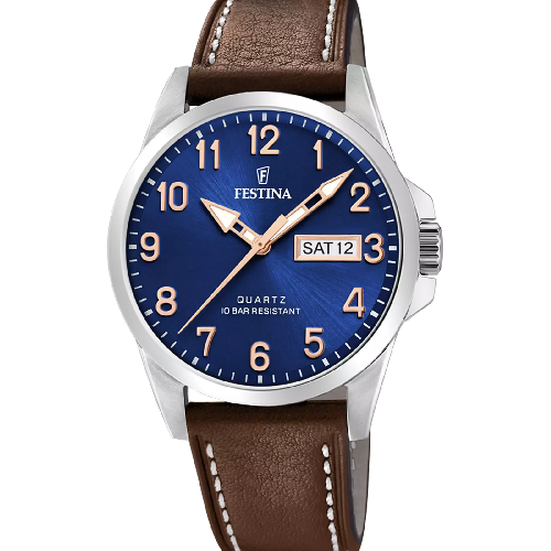Festina Classics Day/Date Brown Leather Strap