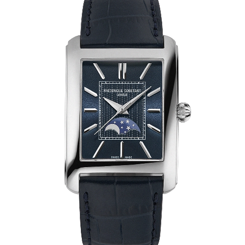 FREDERIQUE CONSTANT Classics Carree Moonphase Automatic Blue Leather Strap