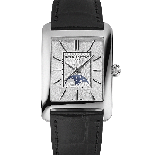 FREDERIQUE CONSTANT Classics Carree Moonphase Automatic Black Leather Strap