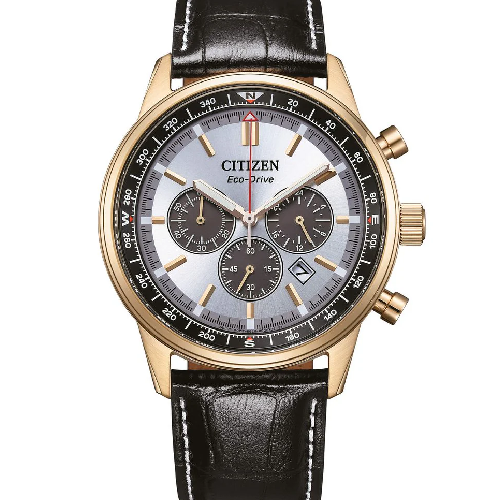 CITIZEN Eco-Drive Chronograph Black Leather Strap