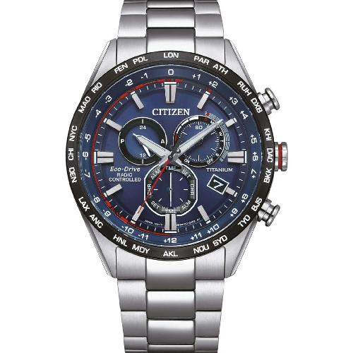 Citizen Eco-Drive RadioControlled Chronograph Silver Titanium Bracelet
