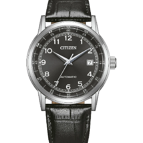 CITIZEN Automatic Black Leather Strap