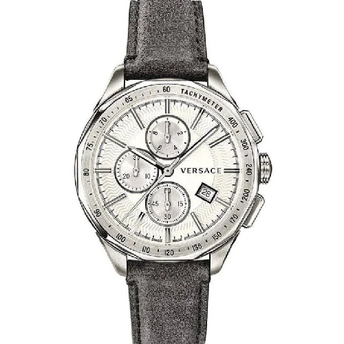 Versace Glaze Chronograph Grey Leather Strap